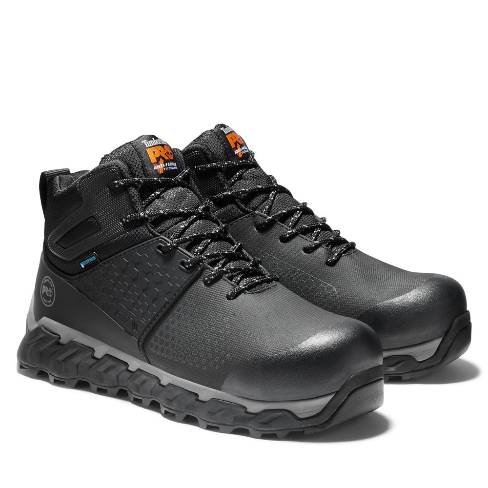 Timberland Mens Work Boots PRO® RidgeComp Toe - Black - India IB7126048